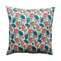 Kolka Kumudani Quilted Euro Sham Quilted Front &amp; Envelope Tie-Back Closure- Blue