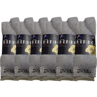6 Pairs MERINO WOOL SOCKS Mens Heavy Duty Premium Thick Work Socks Cushion BULK - Grey - 11-14