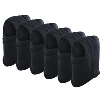 6x Windproof Thermal Fleece Balaclava Beanie Hat Full Face Mask Ski - Black