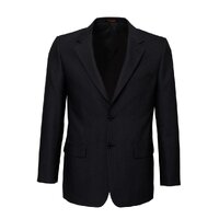 Mens Single Breasted 2 Button Suit Jacket Work Business - Pin Striped - Black - 92