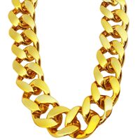 Adjustable Big Links Plastic Gold Color Chain Necklace Chunky Choker Party Costume Pimp