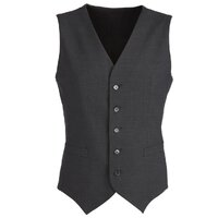 Mens Wool Blend Vest w/ Knitted Back Waistcoat Sleeveless Wool Blend - Charcoal - 117