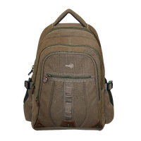 FIB Washed Canvas Backpack Bag in Khaki