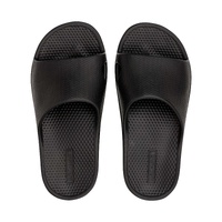 Archline Rebound Orthotic Slides Flip Flop Thongs Slip On Arch Support - Black - Euro 46