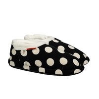 ARCHLINE Orthotic Slippers CLOSED Arch Scuffs Pain Moccasins Relief - Black/White Polka Dots - EUR 39 (Womens 8 US)