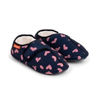 ARCHLINE Orthotic Plus Slippers Closed Scuffs Pain Relief Moccasins - Navy Hearts - EU 39