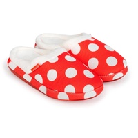 ARCHLINE Orthotic Slippers Slip On Scuffs Pain Relief Moccasins - Red Polka Dot - EUR 40 (Womens US 9)