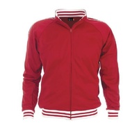 Identitee Mens Varsity Track Suit Top Jacket Jumper Long Sleeve Sunset Urban Casual - Red - Large