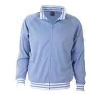 Identitee Mens Varsity Track Suit Top Jacket Jumper Long Sleeve Sunset Urban Casual - Sky - Large