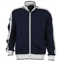 Identitee Mens Varsity Track Top Jacket Tracksuit Warm Winter Jumper Long Sleeve - Navy/White - M