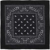 BANDANA Paisley 100% COTTON Head Wrap Durag Bandanna Summer Biker Scarf Mask - Black