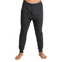 Mens Merino Wool Blend Long John Thermal Pants Underwear Thermals Warm Winter - Black - XXL