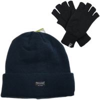 2pcs Set Mens 3M Thinsulate Pull-On Beanie + Knitted Fingerless Gloves