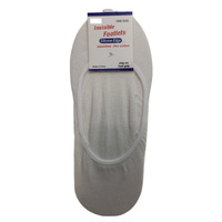 1x NO SHOW COTTON SOCKS Non Slip Heel Grip Low Cut Invisible Footlet Seamless - White - 6-11