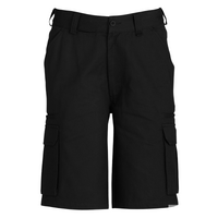 Mens CARGO SHORTS All Sizes 100% COTTON Drill Heavy Work Tradie Military - Black - 132&quot;&quot;
