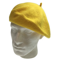 Unisex FRENCH BERET HAT sboy Military Cap Winter Warm Army Style Beanie - Yellow