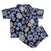 KIDS FLANNELETTE PYJAMAS PJs Boys Girls Flannel Pajamas Pyjama Winter Set PJ - Daisy Brights - 0