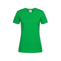 Womens Plain Ladies T SHIRT 100% COTTON Basic Tee Casual Top Size 6-24 T-Shirt - Green - 22