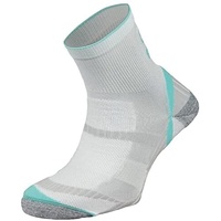 BRBL Atlas Socks Hiking Trekking Trail Run Outdoor Camping MADE IN ITALY Crew - White/Aqua - S