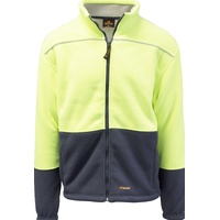 HI VIS Polar Fleece Sherpa Jacket Full Zip Thick Lined  Winter Safety Jumper - Yellow - S