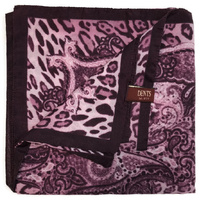 DENTS Ladies Animal Print &amp; Paisley Scarf MADE IN ITALY Womens Warm Winter - Amethyst