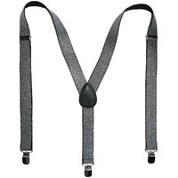 GLITTER SPARKLE SUSPENDERS Braces Clipon Elastic Y-Back Slim Adjustable  - Silver (Glitter)