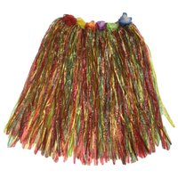 HAWAIIAN HULA BRA &amp; SKIRT SET Tropical Costume Dress Lei Grass Flower Party