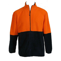 HI VIS POLAR FLEECE Jumper Full Zip Safety Workwear Fleecy Jacket Unisex - Orange - XL