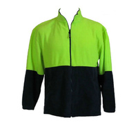 HI VIS POLAR FLEECE Jumper Full Zip Safety Workwear Fleecy Jacket Unisex - Yellow - S