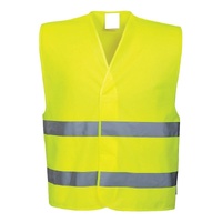 Hi Vis Safety VEST Reflective Tape Workwear Yellow ONE SIZE Night &amp; Day Use