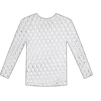 LONG SLEEVE FISHNET TOP Blouse T Shirt Tee Costume Party See Through - White