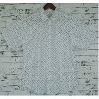 Mens MARINE ANCHOR SHIRT 100% COTTON Surf Party Short Sleeve Vintage S-6XL - White - 3XL