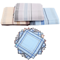 Mens HANDKERCHIEFS 100% Cotton Pocket Square Hanky Handkerchief 35x35cm - 4 Hankies