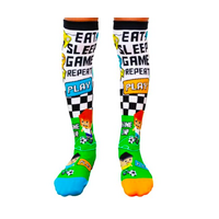 Video Game Toddler Long Knee High Socks - Boy&#39;s Unisex Pair - Multicolour