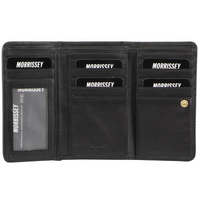 Morrissey RFID Womens Leather Wallet Coin Clutch Purse Organiser - Black