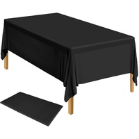 Table Cloth Cover Reusable &amp; Washable Xmas Party 137cm x 274cm (54"x108") in Black