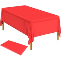 Table Cloth Cover Reusable &amp; Washable Xmas Party 137cm x 274cm (54&quot;x108&quot;) in Red