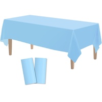 Table Cloth Cover Reusable &amp; Washable Xmas Party 137cm x 274cm (54&quot;x108&quot;) in Sky Blue