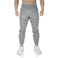 Mens Fleece Skinny Track Pants Jogger Gym Casual Sweat Trackies Warm Trousers - Grey Marle/White Stripe - S