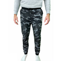 Mens Camouflage Track Pants Fleece Lined Jogger Camo Sweatpants Trackies - Black/Grey - Small/Medium (28&quot;&quot;-32&quot;&quot;)