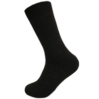 Merino Wool Mens Loose Top Thermal Socks Diabetic Comfort Circulation - 1 Pair - Black - 11-14
