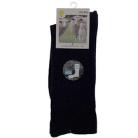 Merino Wool Mens Loose Top Thermal Socks Diabetic Comfort Circulation - 1 Pair - Navy - 11-14
