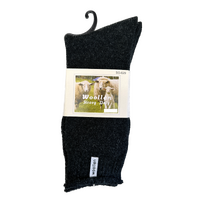 1 Pair Premium Mens Wool Heavy Duty Thick Work Socks Cushion Woolen - Black - 11-14