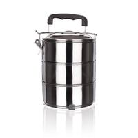 Stackable 3-Tier Stainless Steel Lunch Bento Box Tiffin Storage Pot - 23cm x 15cm