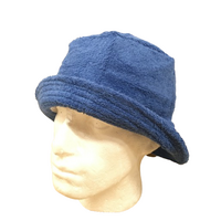 Stingy Brim Terry Towelling Bucket Hat Daggy Fishing Camping Lad Cap 100% COTTON - Blue - L/XL