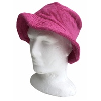 Stingy Brim Terry Towelling Bucket Hat Daggy Fishing Camping Lad Cap 100% COTTON - Fuchsia - XXL