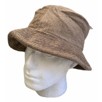 Stingy Brim Terry Towelling Bucket Hat Daggy Fishing Camping Lad Cap 100% COTTON - Khaki - L/XL
