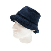 Stingy Brim Terry Towelling Bucket Hat Daggy Fishing Camping Lad Cap 100% COTTON - Navy Blue - S/M