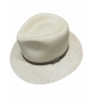 Hand Woven Panama Cooler Hat Summer Fedora Uncrushable Waterproof - Tan - Large (7 1/3 - 7 3/8)