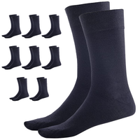 9 Pairs BAMBOO SOCKS Crew Natural Eco Healthy Enviro Unisex Work Business BULK - Navy - 2-8